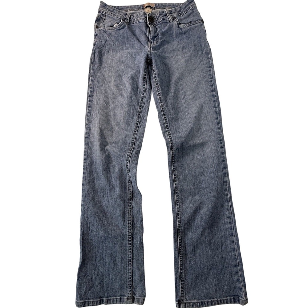 Natural Reflections Womens Bootcut Jeans Medium Wash Embroidered Pockets Size 4A